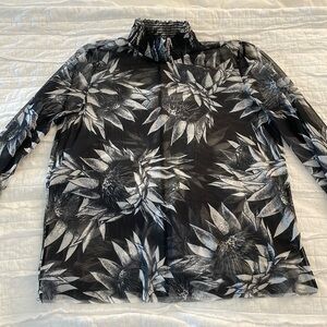 Zara Sheer Sunflower Turtleneck Top